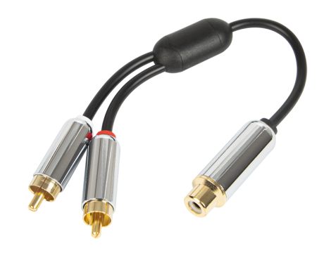 RCA:SOCKET-2PUT METAL Verteiler mit 15cm Kabel