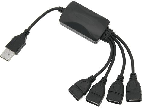 USB-Splitter WT.A-4xGN.A 2.0 HUB am Kabel