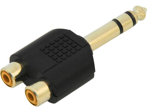 Verteilerstecker 6.3ST-2GNET RCA GOLD