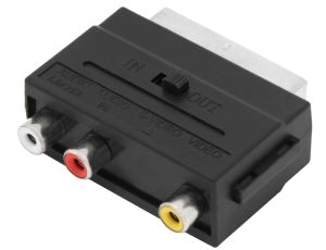 SCART 3 SOCKET RCA Splitter+Schalter