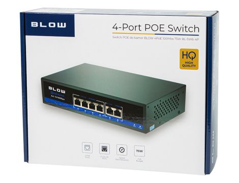 POE-Schalter für BLOW 4PoE 100Mbs 60W Kameras BL-SW6-4P - 4