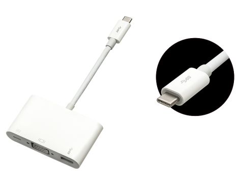 USB-Adapter USB-C 3.1 Stecker - VGA-Buchse + Micro-USB-Strombuchse 10cm