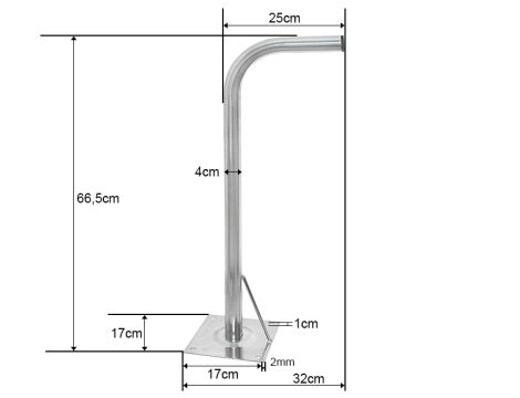 Gebogener Wandhalter 660 verstärkt - 2