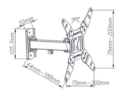 HQ 13"-42" LCD TV Halterung TYP X mit Gelenk - 7