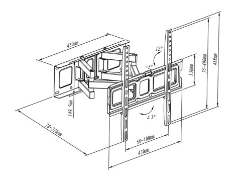 HQ 32"-55" LCD TV Halterung mit Doppelgelenk - 6