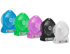 Tischventilator 14cm USB+Akku MIX Farben.