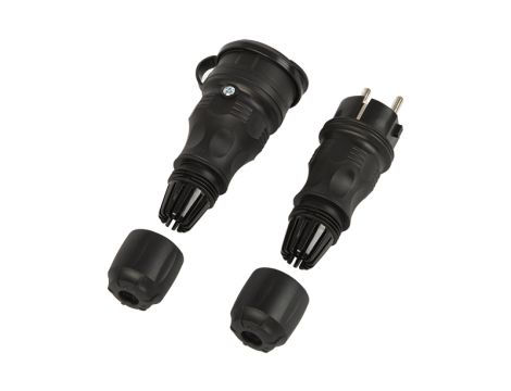 Stecker+Buchse ZWG-54 schwarz hermetisch IP54 - 3