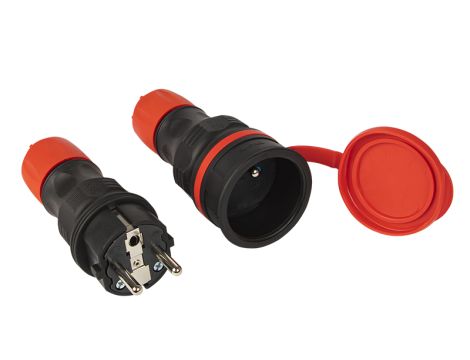 Stecker+Buchse ZWG-54 schwarz/rot hermetisch IP54 - 2