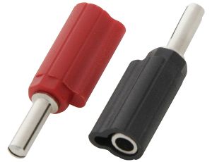 WG-13 Bananenstecker mit Bananenbuchse (schwarz+rot)