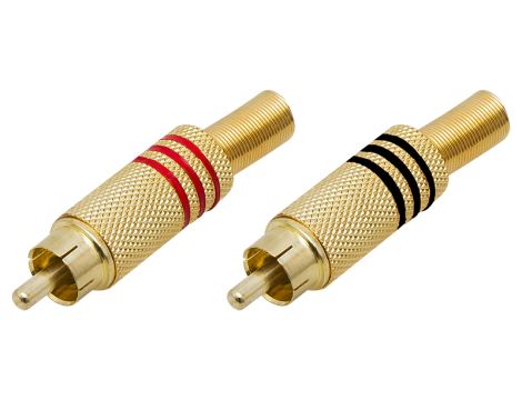 RCA-Cinch-Stecker GOLDEN LARGE (schwarz/rot)