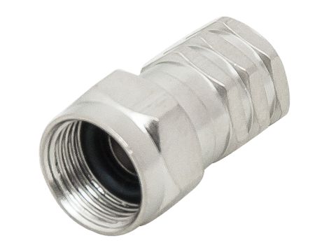 SAT-Stecker "F" RG6 gecrimpt mit Dichtung Cu F-M06