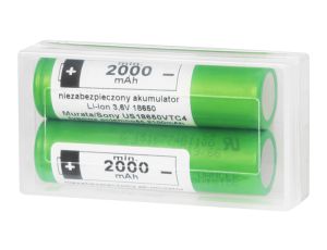 18650 li-ion 2100mAh 3.6V 2 Stk. SONY/Murata+BOX für zwei Lithium-Ionen-Akkus - image 2