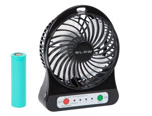 Tischventilator 10cm USB + Batterie schwarz