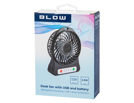 Tischventilator 10cm USB + Batterie schwarz - 3