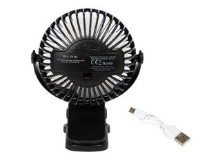 Tischventilator mit 10cm Clip USB+Batterie schwarz - image 2