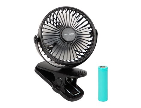 Tischventilator mit 10cm Clip USB+Batterie schwarz