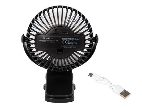 Tischventilator mit 10cm Clip USB+Batterie schwarz - 2