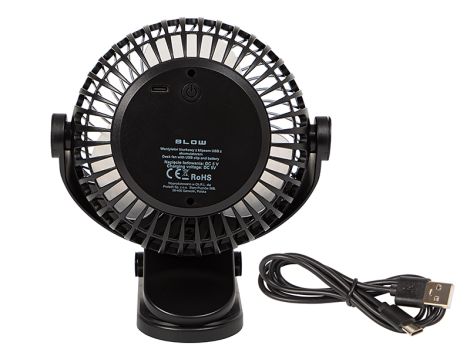 Tischventilator mit 15cm Clip USB+Batterie schwarz - 2