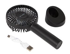 USB-Handventilator mit wiederaufladbarer Batterie schwarz - image 2