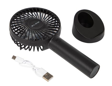 USB-Handventilator mit wiederaufladbarer Batterie schwarz - 2