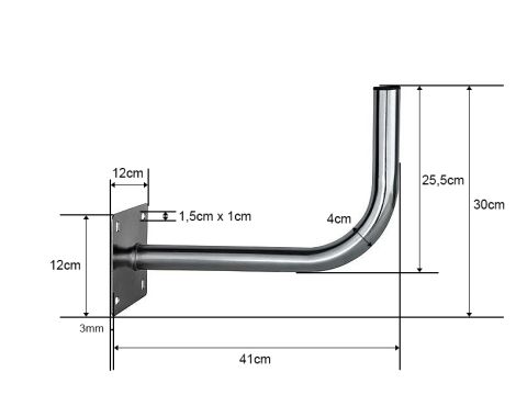 Gebogener Wandhalter 400 - 2