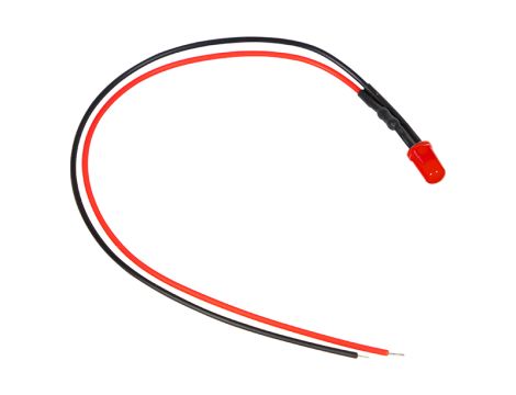 LED 5 mm rot 12Vklar mit 20cm Kabel