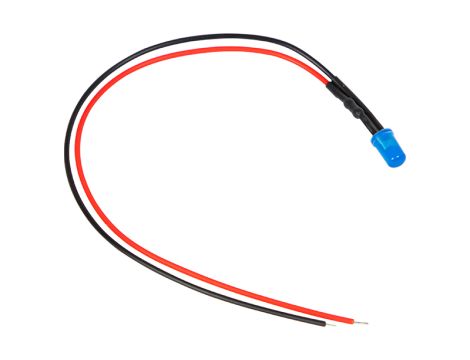 LED 5 mm blau 12Vklar mit 20cm Kabel