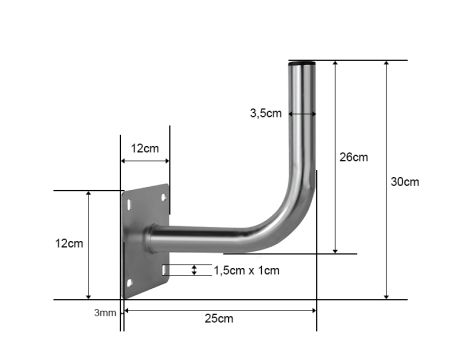 Gebogene Wandhalterung 250 - 2