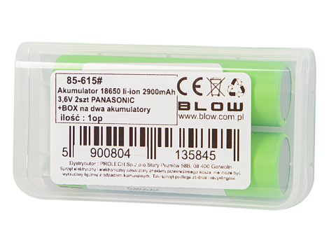 18650 li-ion 2900mAh 3.6V 2 Stk. PANASONIC+BOX für zwei Akkus - 2