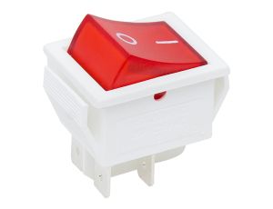 Schalter MK621 beleuchtet 230V rot weißes Gehäuse