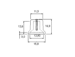 N-1 Potentiometerknopf 6mm Achse weiß 16mm - image 2