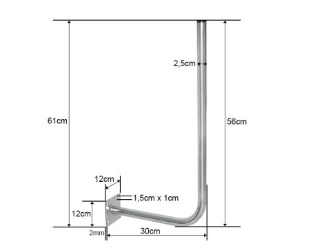 Gebogene Wandhalterung für Mesh-Antenne L300/550mm - 2