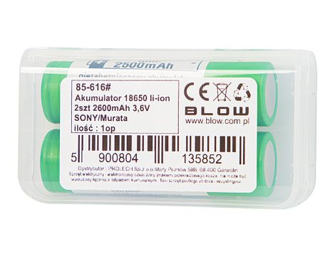 18650 Li-Ionen-Akku 2 Stück 2600mAh 3.6V SONY/Murata - 2