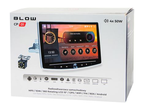 Radio BLOW CP01 1DIN 10" Android/WiFi/GPS/CARPLAY OBROTOWE - 8