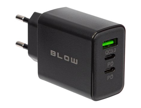 Ładowarka sieciowa gniazdo USB + USB-Cx2 QC+PD 40W