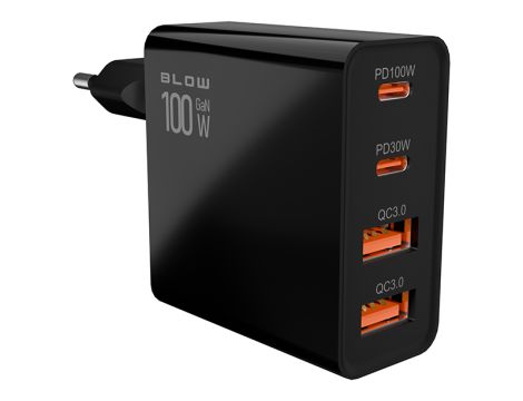 Ładowarka sieciowa gniazdo USBx2 + USB-Cx2 QC+PD 100W