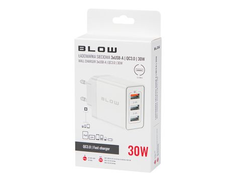 Ładowarka sieciowa gniazdo USBx2 + USB QC 30W - 4