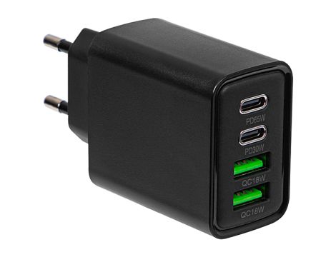 Ładowarka sieciowa gniazdo USBx2 + USB-C QC+PD 65W