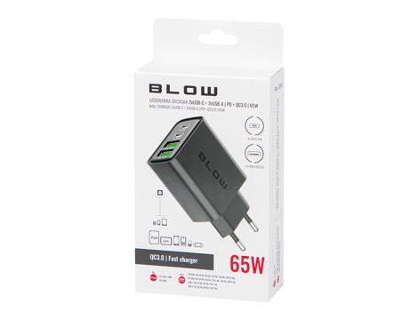 Ładowarka sieciowa gniazdo USBx2 + USB-C QC+PD 65W - 4