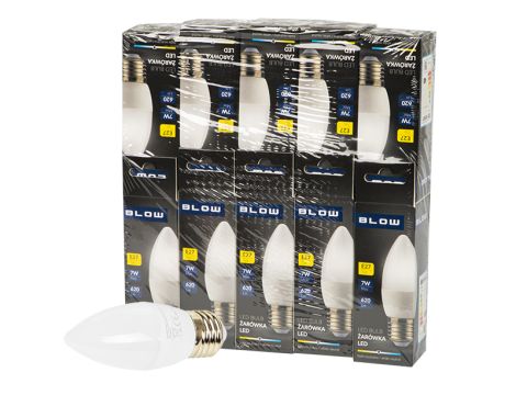 Żarówka LED  E27 C37 ECO 7W neutralna 10szt