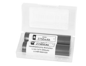 18650 li-ion LG 2850 10A 2Stk. 3.6V Batterie + BOX für zwei Batterien