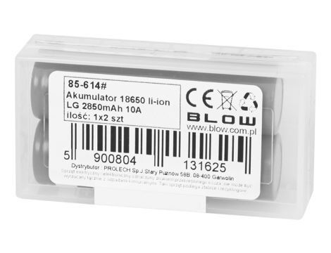 18650 li-ion LG 2850 10A 2Stk. 3.6V Batterie + BOX für zwei Batterien - 2