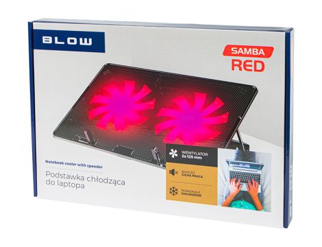 Podstawka chłodząca laptop 2 FAN SAMBA RED - 5