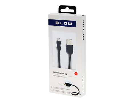 Przyłącze USB A - micro B 1,0m czarne HQ BLISTER - 2