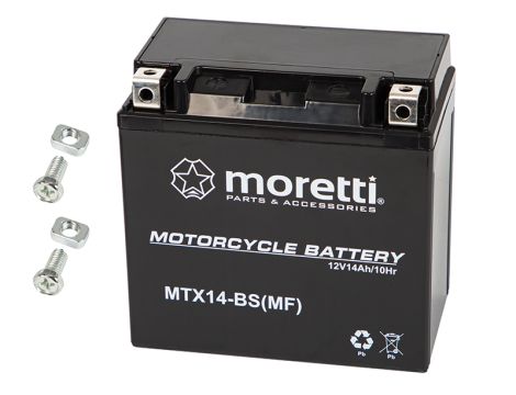 Motorrad-Batterie 12V 14Ah MTX14-BS MORETTI