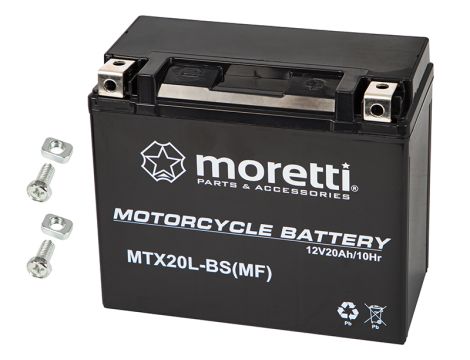 Motorrad-Batterie 12V 20Ah MTX20L-BS MORETTI