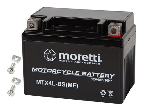 Motorrad-Batterie 12V 4Ah MTX4L-BS MORETTI