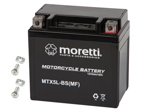 Motorrad-Batterie 12V 5Ah MTX5L-BS MORETTI