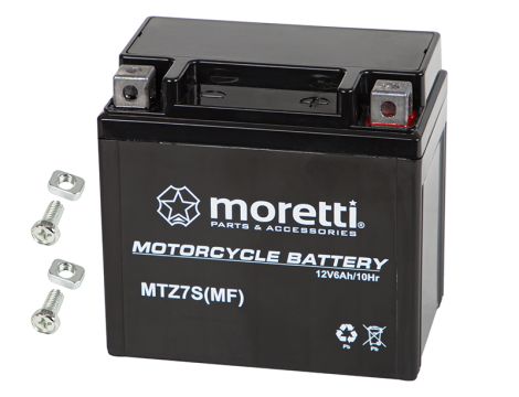 Motorrad-Batterie 12V 6Ah MTZ7S MORETTI