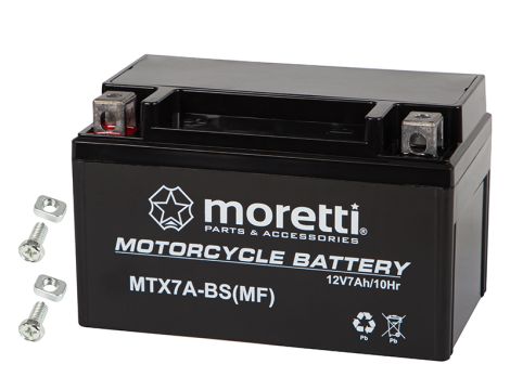 Motorrad-Batterie 12V 7Ah MTX7A-BS MORETTI